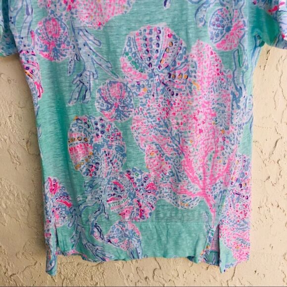 LILLY PULITZER Mikela 100% Linen Short Sleeve Top Size XXS - Picture 3 of 9